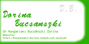 dorina bucsanszki business card
