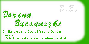 dorina bucsanszki business card